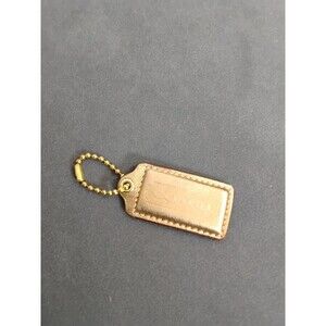 COACH Leather Hang Tag Charm Purse Gold Tone 2.5 X 1.25